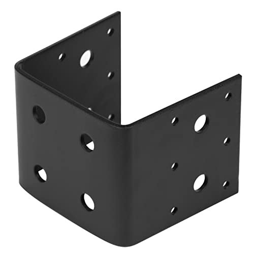 eoere 4 PCS Black Half Post Base, Fit 4 x 4 Post Anchor Connector, Deck Framing Joist Hanger Brackets Support, Inner Size 3-1/2", 11 Gauge(1/8" ) Thick - Image 3