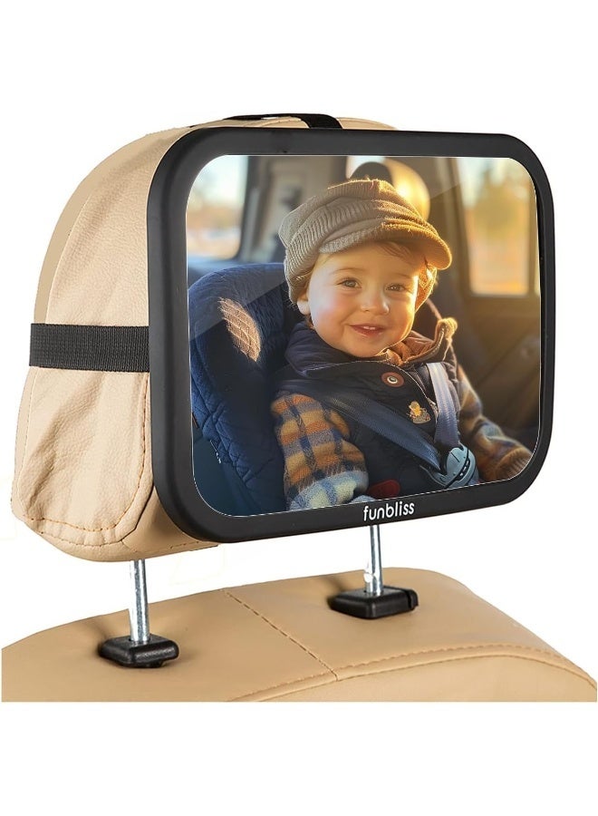 Funbliss Baby Car Mirror Most Stable Backseat Mirror with Premium Matte Finish-Super Clear PMMA Material Mirror-Safe, Secure and Shatterproof - Image 1