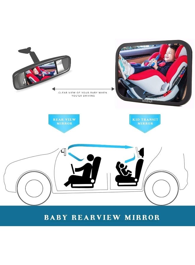 Funbliss Baby Car Mirror Most Stable Backseat Mirror with Premium Matte Finish-Super Clear PMMA Material Mirror-Safe, Secure and Shatterproof - Image 4