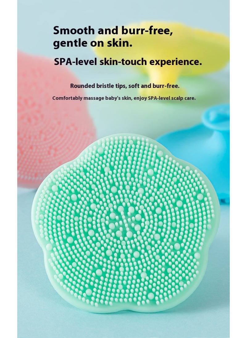 4-Piece Baby Silicone Shampoo Brush Scalp And Hair Massager Brush Baby Bath Supplies - Image 4