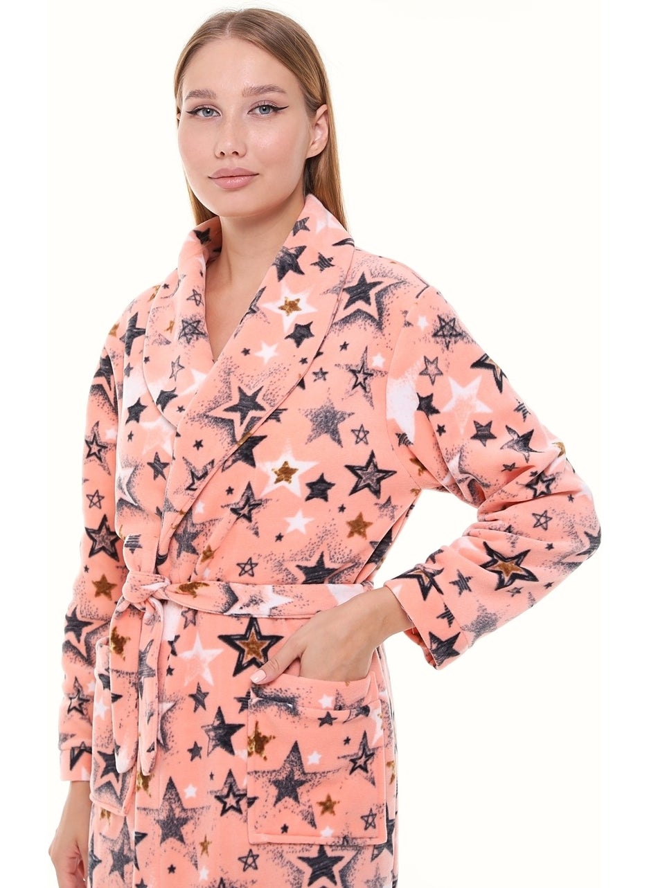 Likapa Long Shawl Collar Fleece Dressing Gown 226  - Image 3