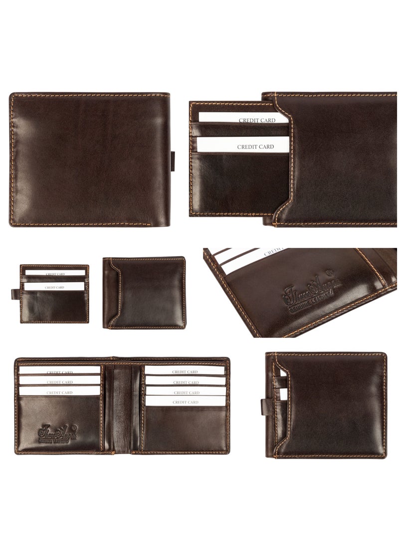 Three Angels Genuine Leather Set Wallet & Card Case 