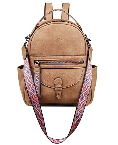 FADEON Mini Backpack Purse for Women, Designer Leather Cute Roomly Small Backpacks, Ladies Shoulder Backpack Fashion Handbag - Image 1