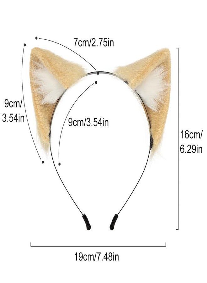 Surakey Long Fur Cat Ears Anime Cosplay Headband Plush Hairband Halloween Cosplay Party Costume for Men and Women Role-Playing (Green) - Image 2