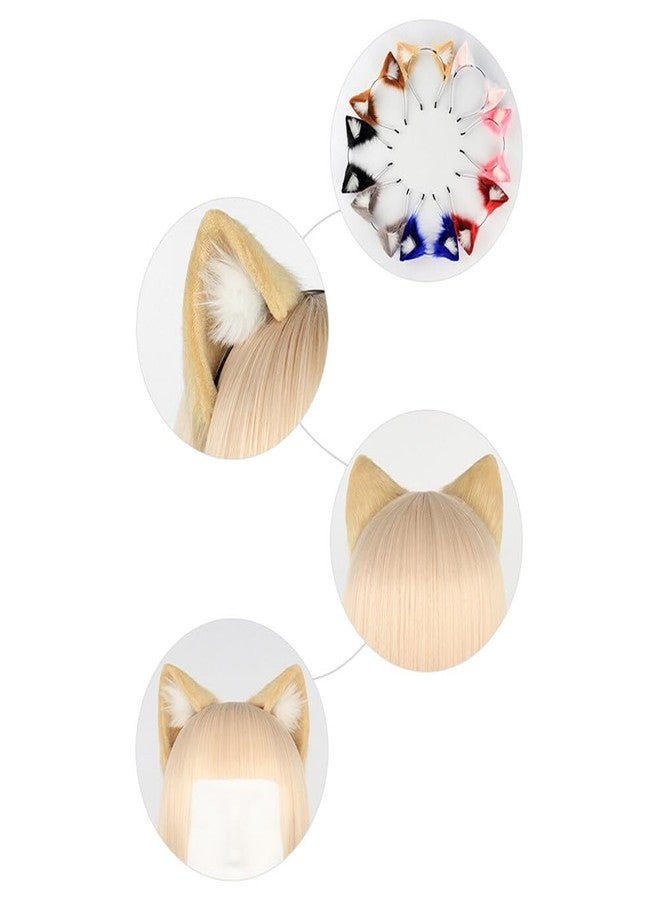 Surakey Long Fur Cat Ears Anime Cosplay Headband Plush Hairband Halloween Cosplay Party Costume for Men and Women Role-Playing (Green) - Image 3