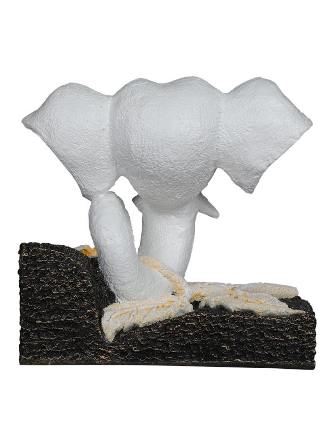 Home Auraa Lord Ganesha Decorative Idol Showpiece | Polyresin Ganesh Statue for Home & Office Décor | Spiritual Table Accent | White Finish | 20 x 10.5 x 19.4 CM - Image 3