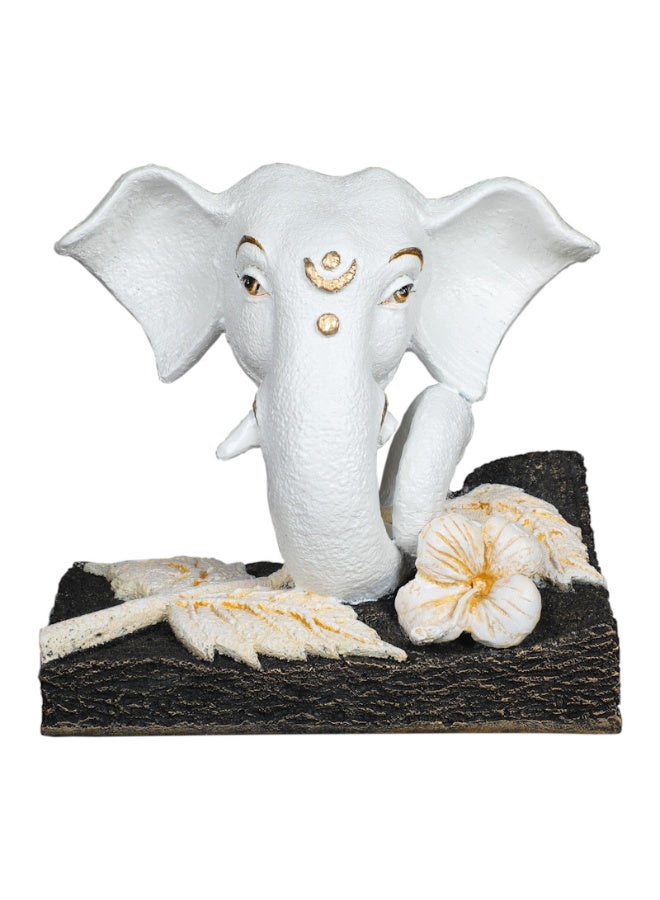 Home Auraa Lord Ganesha Decorative Idol Showpiece | Polyresin Ganesh Statue for Home & Office Décor | Spiritual Table Accent | White Finish | 20 x 10.5 x 19.4 CM - Image 4