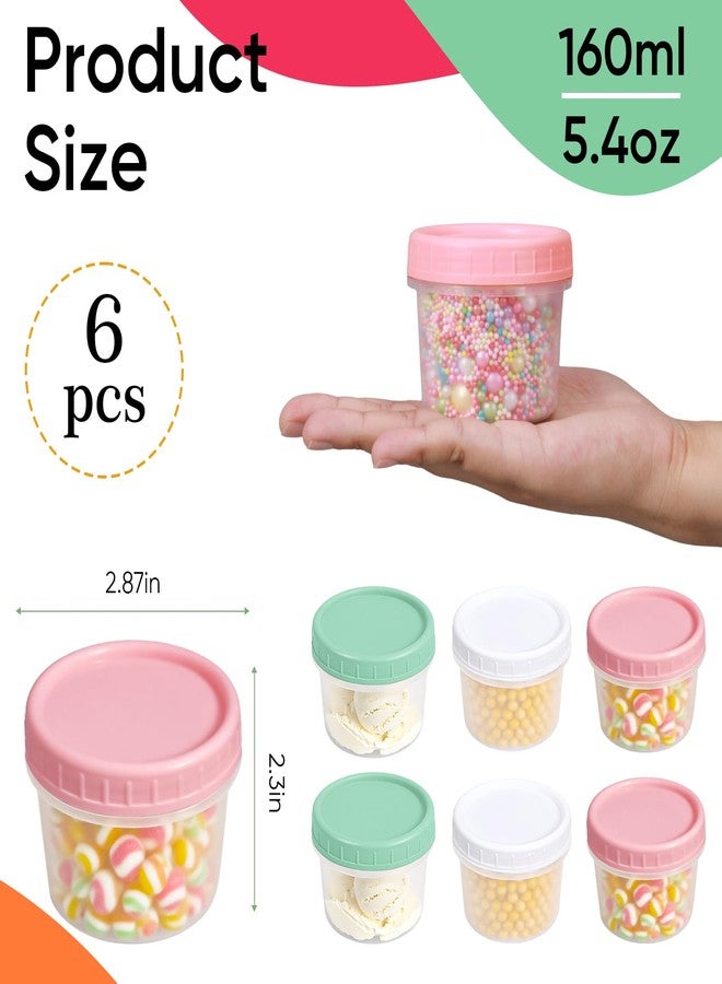 ASEVAT 5.4oz 6Pack Small Food Containers with Lids Salad Dressing Container Reuseable Snack Container Plastic Jar Freezer Storage Jars, Leakproof/Microwave/Dishwasher Safe - Image 3