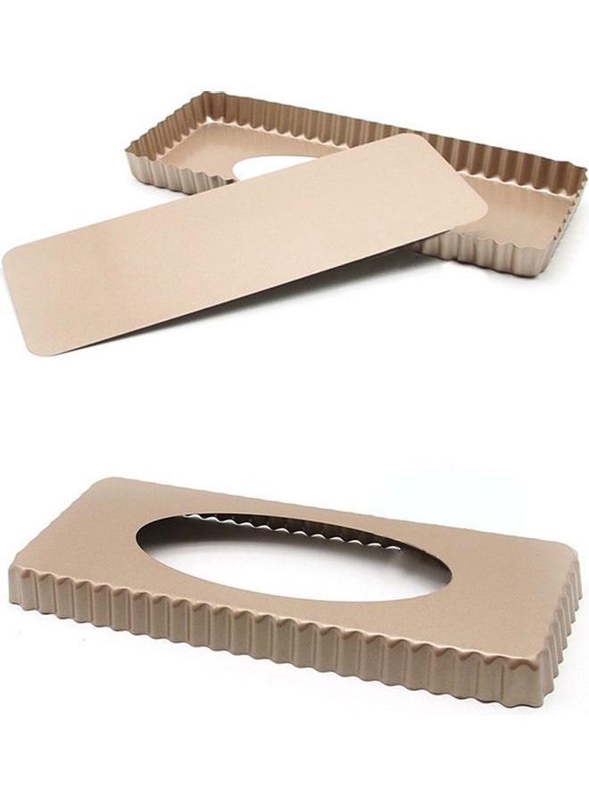 NIBEMINENT Non-Stick Bread Baking Tray with Removable Bottom Brown/Beige  - Image 4