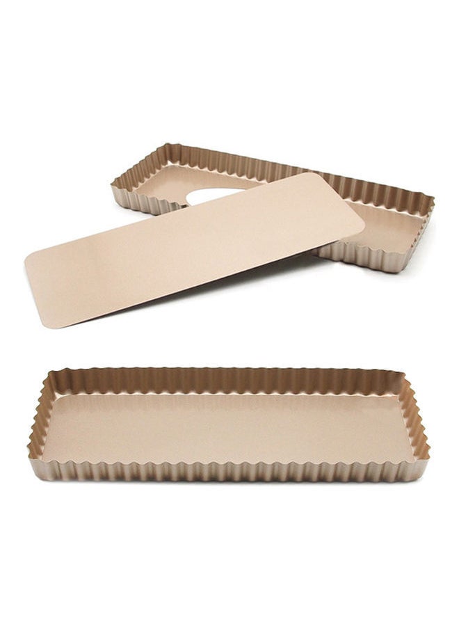 NIBEMINENT Non-Stick Bread Baking Tray with Removable Bottom Brown/Beige  - Image 2
