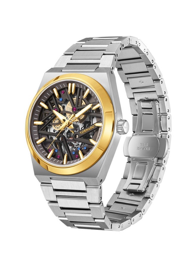 تورنيدو توسيع نطاق التورنادو أوتونوفا - ساعة رجالية أوتوماتيكية بحزام معدني فضي - Image 2