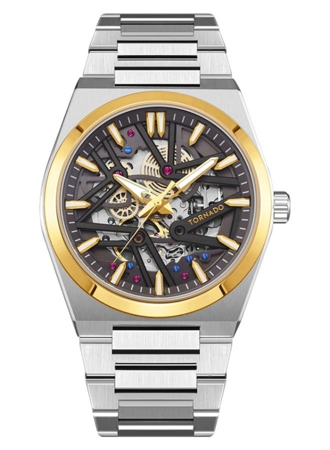 تورنيدو توسيع نطاق التورنادو أوتونوفا - ساعة رجالية أوتوماتيكية بحزام معدني فضي - Image 1