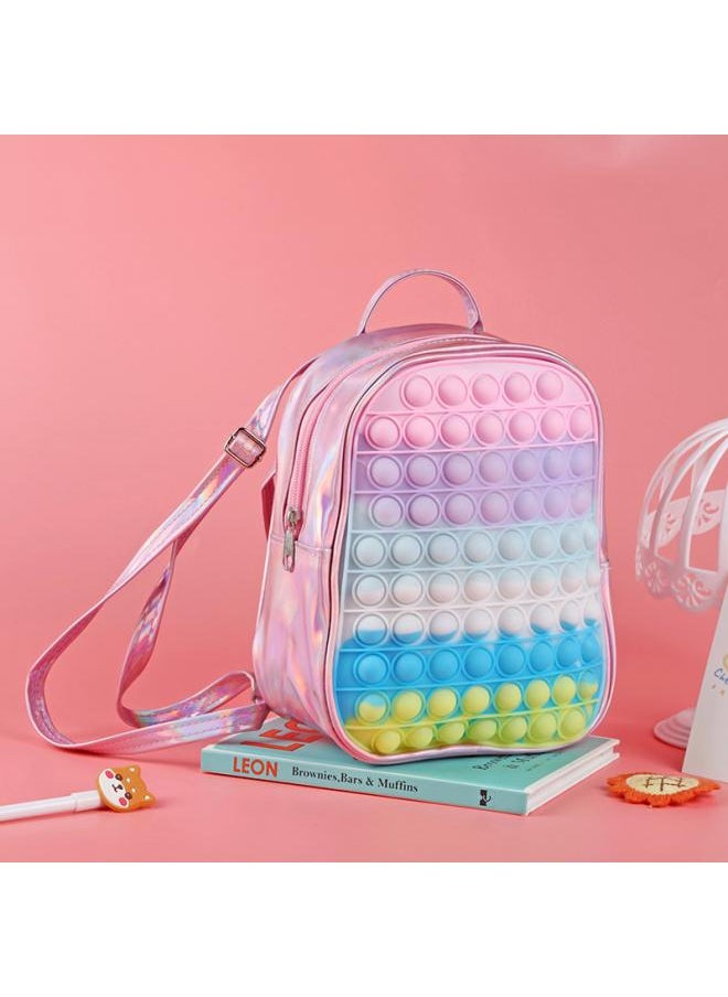 Children's Colorful Silicone Backpack Creative Decompression Educational Toys Schoolbag Pinch Le Anti-rodent Pioneer Student Backpack 