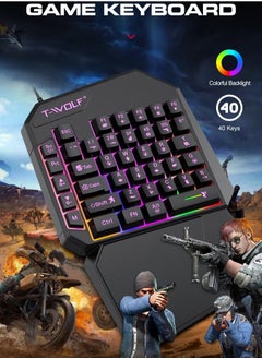 T-WOLF Gaming Mouse 40-Key One-Handed Gaming Keyboard Converter Set  - Image 3