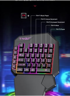 T-WOLF Gaming Mouse 40-Key One-Handed Gaming Keyboard Converter Set  - Image 4