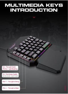 T-WOLF Gaming Mouse 40-Key One-Handed Gaming Keyboard Converter Set  - Image 5