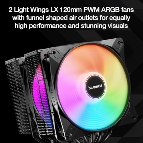 be quiet! Pure Rock Pro 3 LX CPU Air Cooler | 6 High Performance 6mm Heat Pipes with HDT Technology | 120mm Quiet ARGB PWM Fan | AMD:AM4 AM5/Intel LGA 1700/1150/1151/1200 | Black | BK043 - Image 4