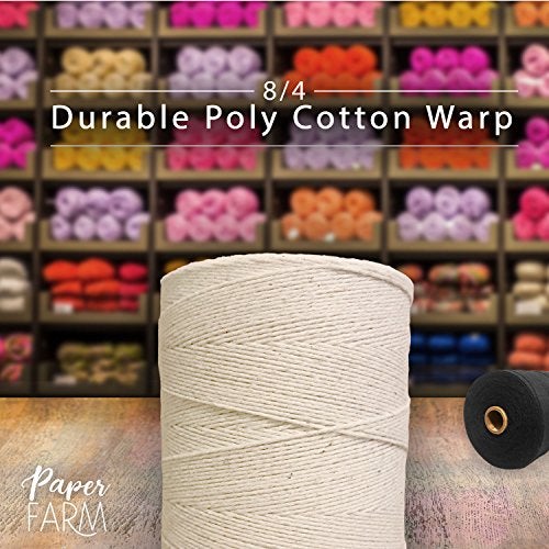 Paper Farm Durable Loom Warp Thread (Natural/Off White), One Spool, 8/4 Warp Yarn (800 Yards), Perfect for Weaving: Carpet, Tapestry, Rug, Blanket or Pattern - Warping Thread for Any Loom - Image 3
