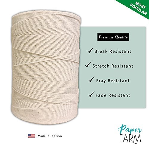 Paper Farm Durable Loom Warp Thread (Natural/Off White), One Spool, 8/4 Warp Yarn (800 Yards), Perfect for Weaving: Carpet, Tapestry, Rug, Blanket or Pattern - Warping Thread for Any Loom - Image 2