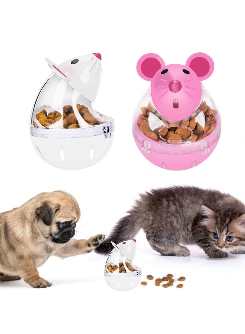SYOSI Cat Treat Dispenser Toy, Kitten Food Ball Slow Feeder, Rat Shape Tumbler Cat Interactive Toy - Image 1