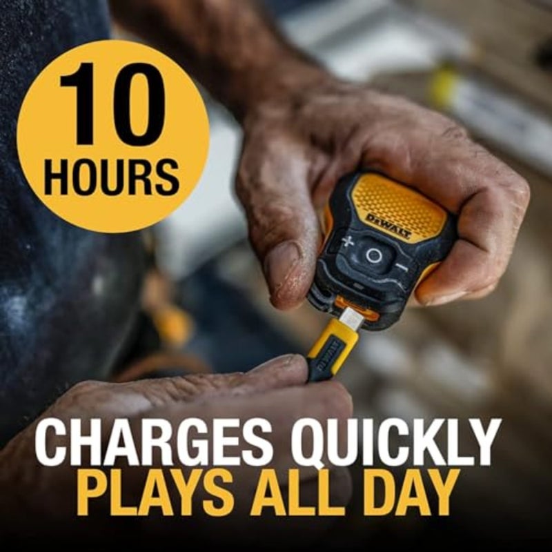 Jobsite Pro wearable speaker for construction use, durable polymer body, black color, hands-free Bluetooth audio with 360 sound and IP67 water/dust resistance - Image 4
