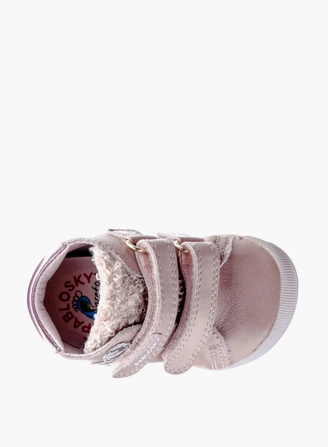 Pablosky Girls' High Top Sneakers with Hook and Loop Closure - 059870