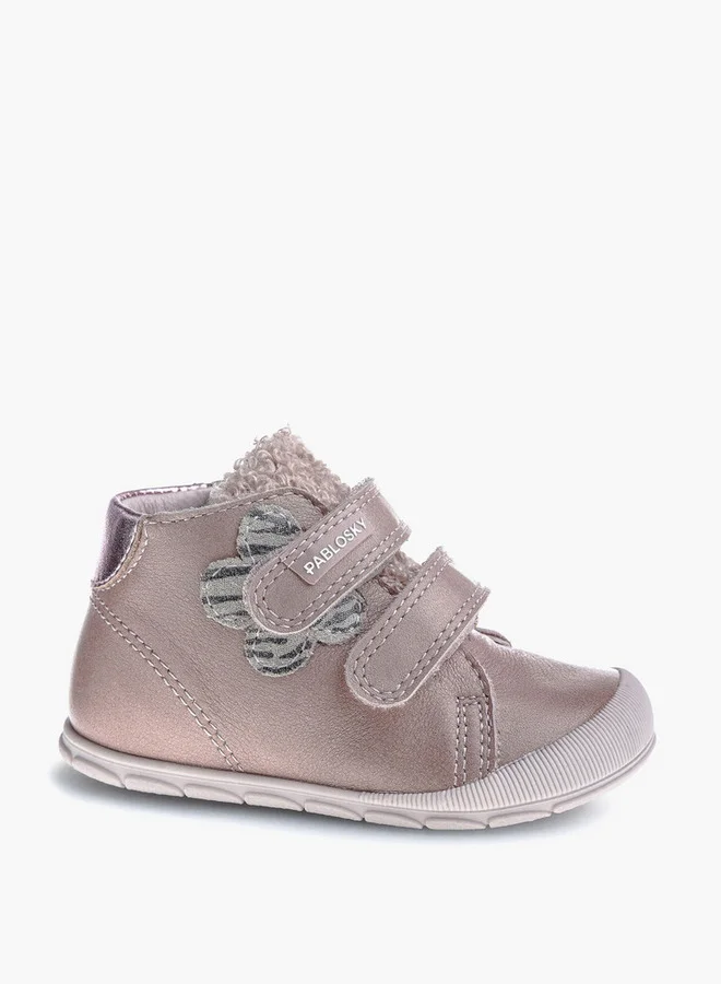 Pablosky Girls' High Top Sneakers with Hook and Loop Closure - 059870