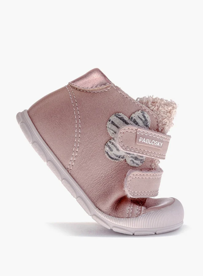 Pablosky Girls' High Top Sneakers with Hook and Loop Closure - 059870