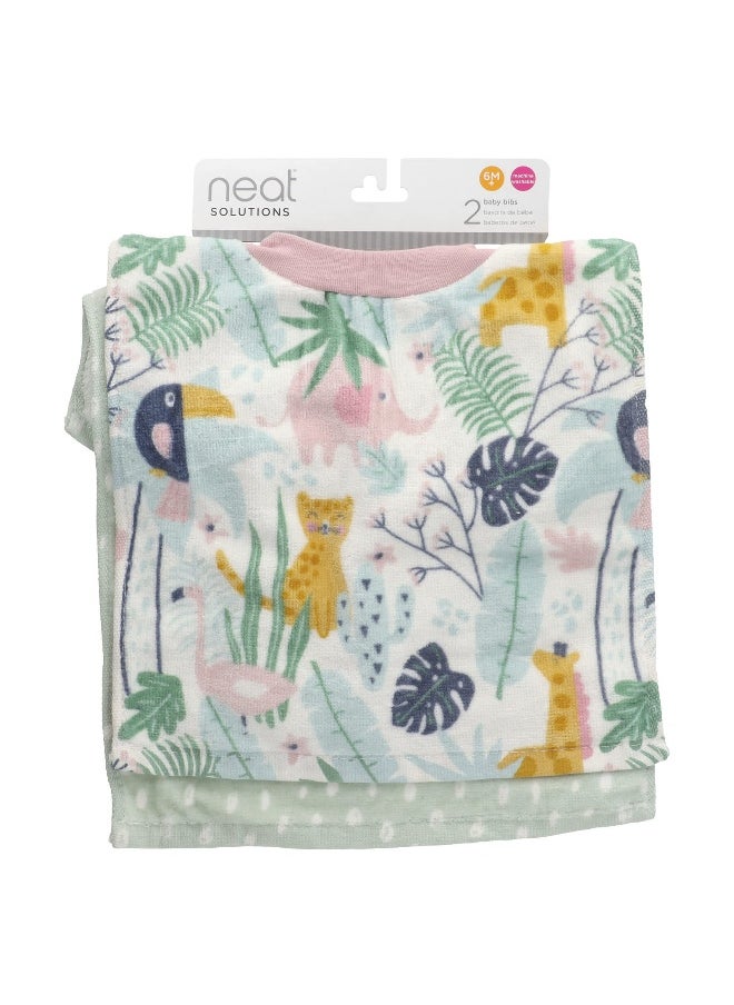 Neat Solutions Neat Solutions, Baby Bibs, 6M+, Animals, 2 Count  - Image 1