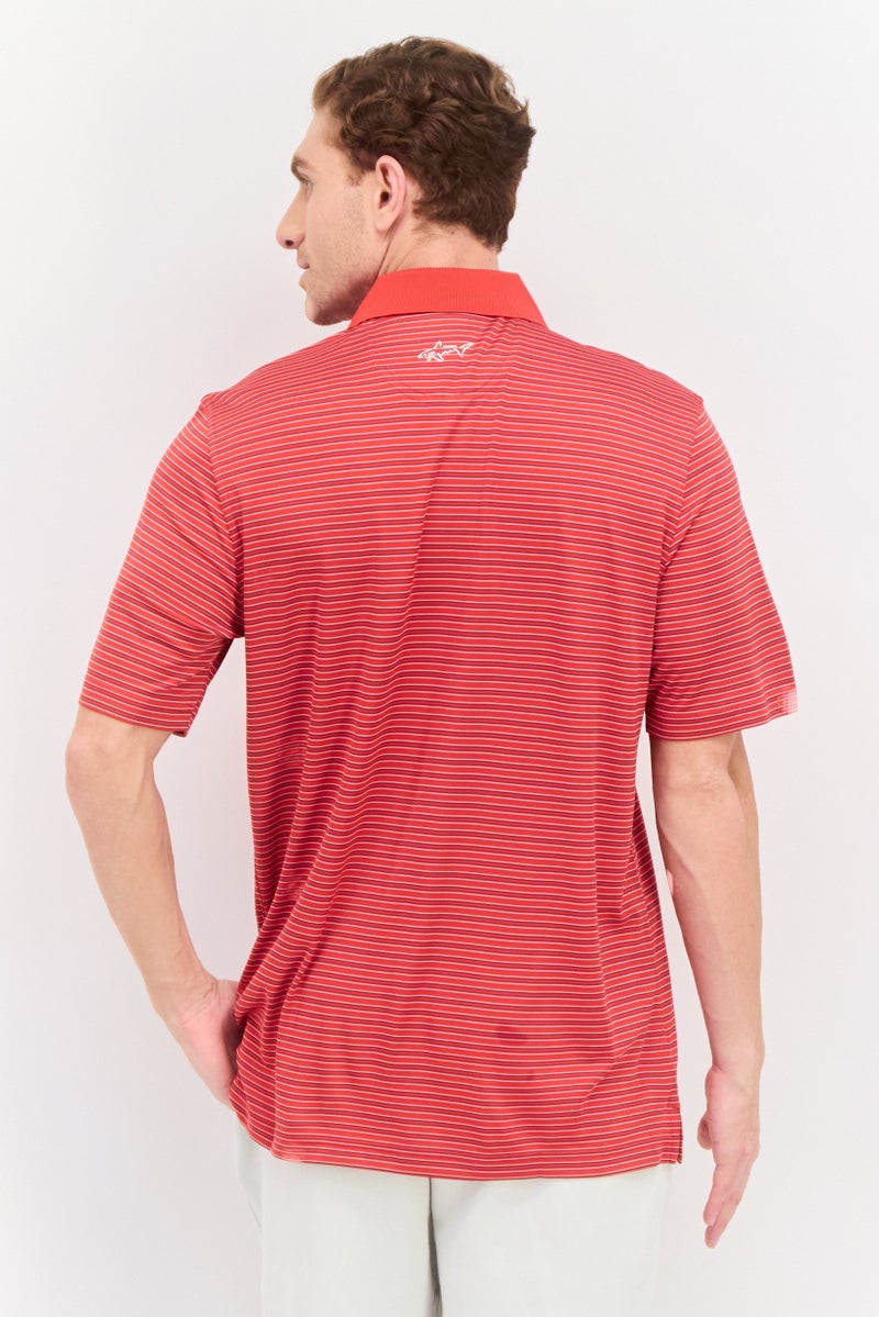 Greg Norman Men Sportswear Fit Short Sleeve Outdoor Polo Shirt, Red - Image 3