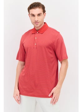 Greg Norman Men Sportswear Fit Short Sleeve Outdoor Polo Shirt, Red  - Image 1