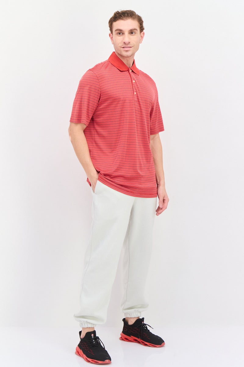 Greg Norman Men Sportswear Fit Short Sleeve Outdoor Polo Shirt, Red - Image 4