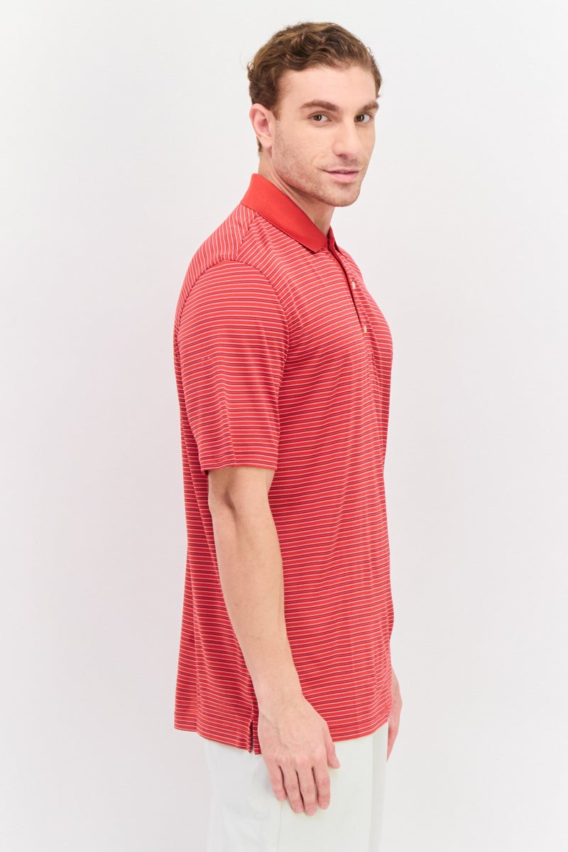 Greg Norman Men Sportswear Fit Short Sleeve Outdoor Polo Shirt, Red - Image 2