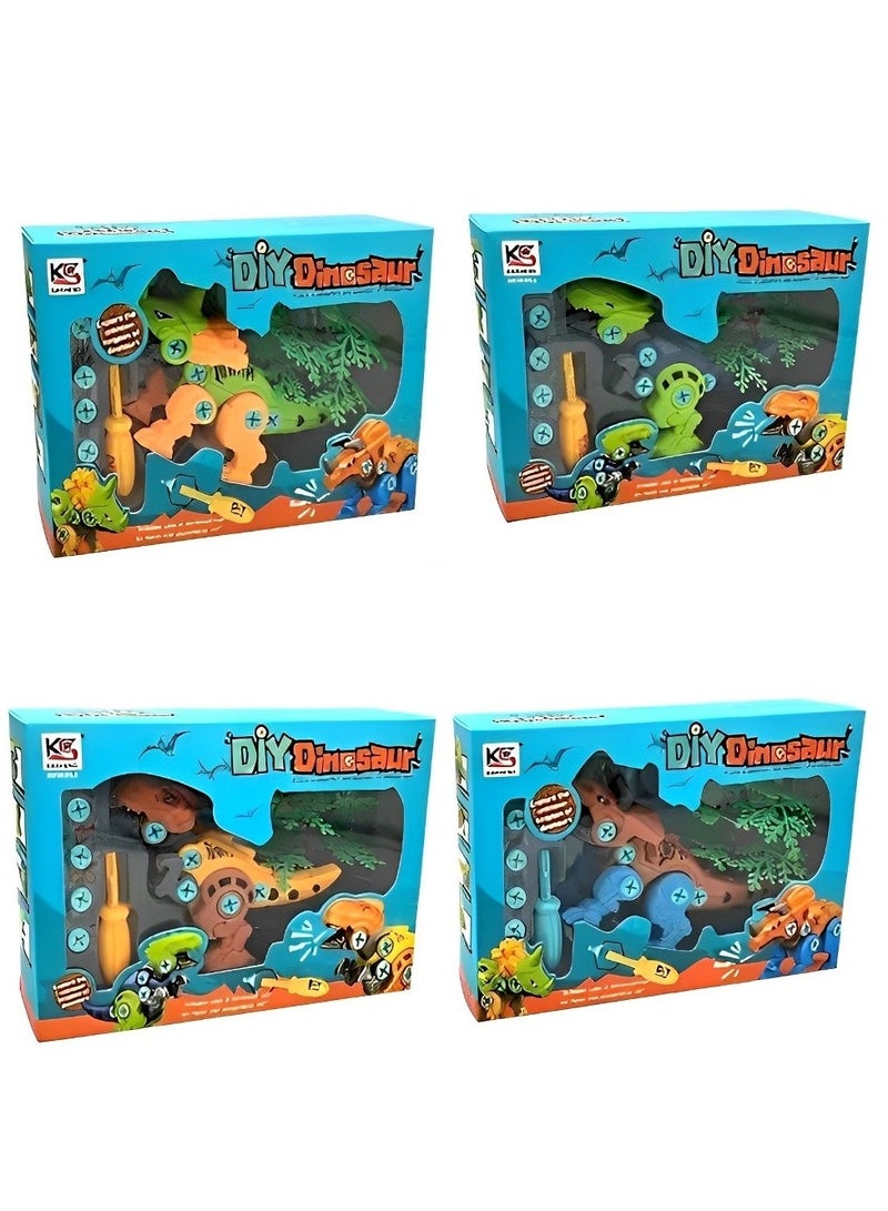 هونج كونج لعبة تركيب وتفكيك الديناصور من مونيسوري لتحسين التنسيق بين حركة اليد والعين، تصميم يمكن تفكيك وتجميع الأجزاء بنموذج محاكاة واقعي، المجموعة تأتي مع مفك براغي ونموذج ديناصور سنتروصور هدية رائعة - Image 3