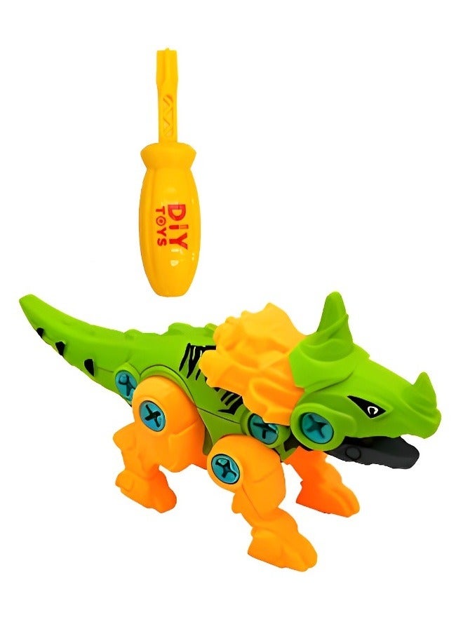 هونج كونج لعبة تركيب وتفكيك الديناصور من مونيسوري لتحسين التنسيق بين حركة اليد والعين، تصميم يمكن تفكيك وتجميع الأجزاء بنموذج محاكاة واقعي، المجموعة تأتي مع مفك براغي ونموذج ديناصور سنتروصور هدية رائعة - Image 1