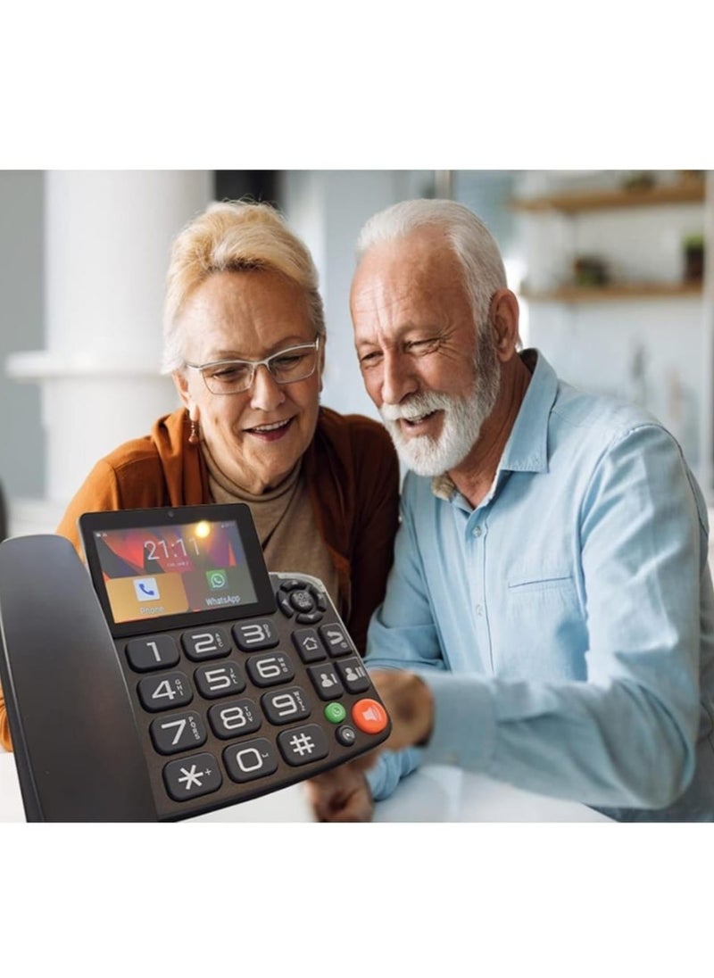 Generic - Wireless 4G LTE Landline Desk phone Android 9.0 with 4G Sim Card With Android Display For Elderly Home Phone Calling Support Wifi, Hotspot, SOS Call, Video Call and Smart Home IOT Control - Image 1