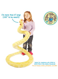 فياهارت ثعبان البورمية ألبا ألبينو - حيوان محشو من القطيفة بطول 100 بوصة - من إنتاج شركة Tigerhart Toys  - Image 3