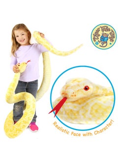 فياهارت ثعبان البورمية ألبا ألبينو - حيوان محشو من القطيفة بطول 100 بوصة - من إنتاج شركة Tigerhart Toys  - Image 5