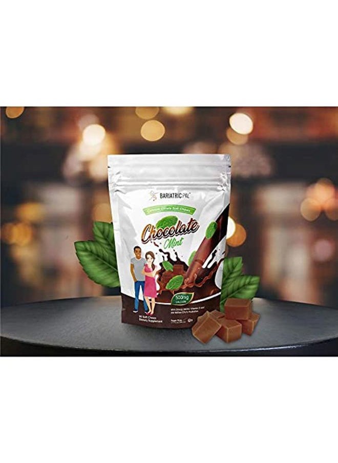 Watermans Sugar-Free Calcium Citrate Soft Chews 500mg with Probiotics (90 Count) - Chocolate Mint  - Image 4