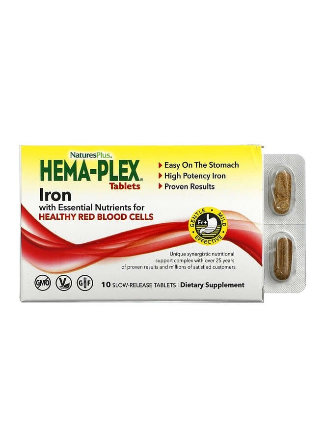 هيما-بليكس، حديد مع عناصر غذائية أساسية لخلايا الدم الحمراء الصحية، 10 أقراص بطيئة الإطلاق