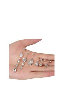 ORiTi ORiTi 6 قطعة حلقات زر البطن الفولاذ المقاوم للصدأ استرخى السرة الحدائد مجموعة 14 جرام للنساء الفتيات هيئة ثقب المجوهرات  - Image 4