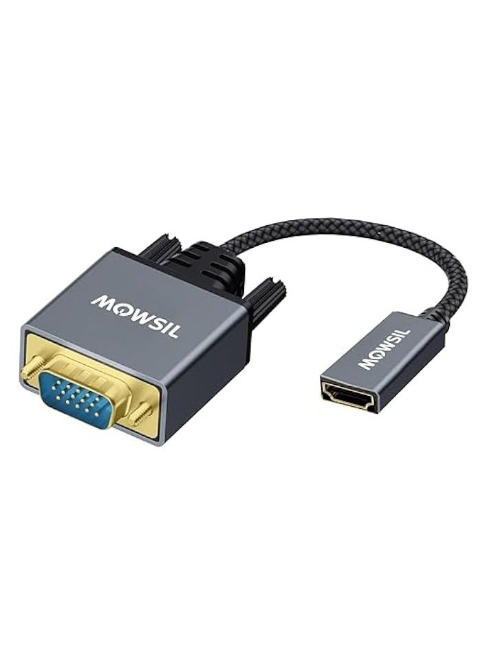 Mowsil VGa to HDMI Adapter,VGA Male to HDMI Female Converter Compatible for TV Stick, Raspberry Pi, Laptop, PC, Tablet, Digital Camera, etc - Image 1