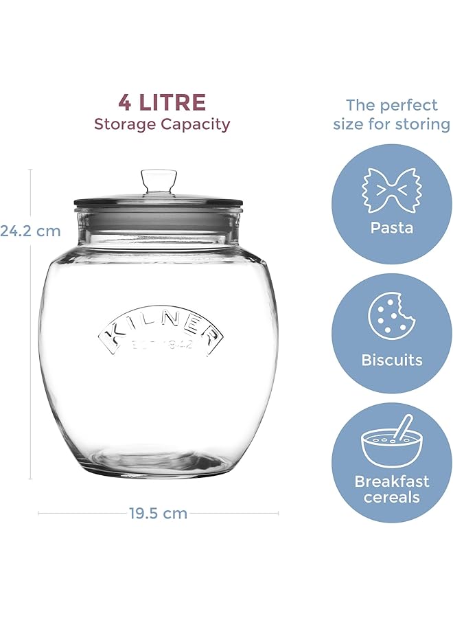 Kilner Universal Push Top Storage Jar 4L - Image 2
