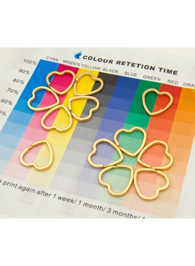 ZoloAJay 12pcs Creative Key Ring Keychain Heart Shape Golden Metal Flat Split Key Holder Chains Rings Crafts DIY for Home Car Tag Office Organization Lanyards Keys Attachment Gift - Image 5