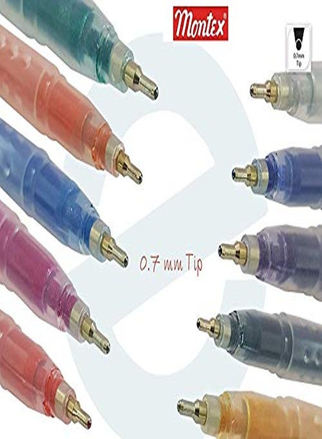 Montex Hy-Speed 10 Multicolour Smart Glitter X-Tra Sparkle Gel Pen by DTL Company (Pack of 10) - Image 3