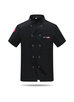 NIBEMINENT Unisex Chef Jacket Short Sleeve Restaurant Waiter Uniform Bakery Kitchen Cook Shirts  - Image 1