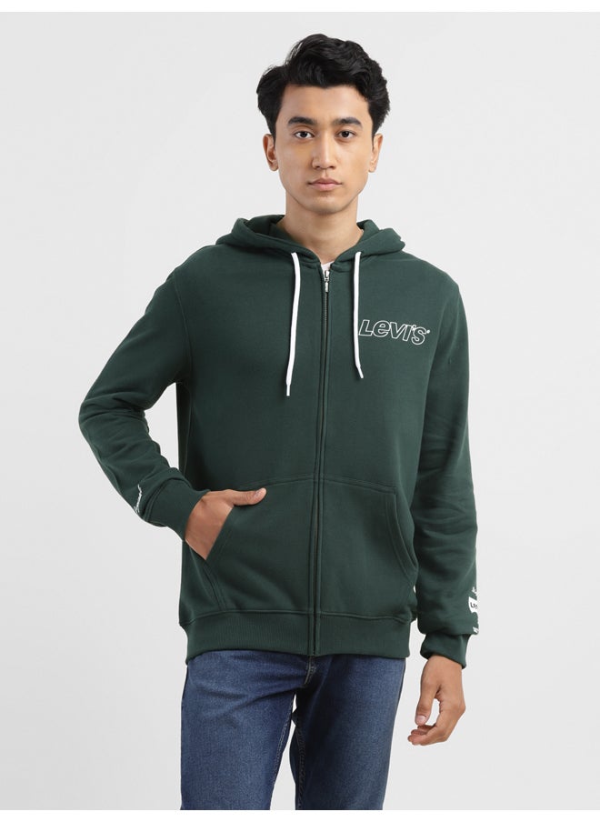 Levi's - Men's Brand Logo Dark Green Hooded Sweatshirt - Image 1