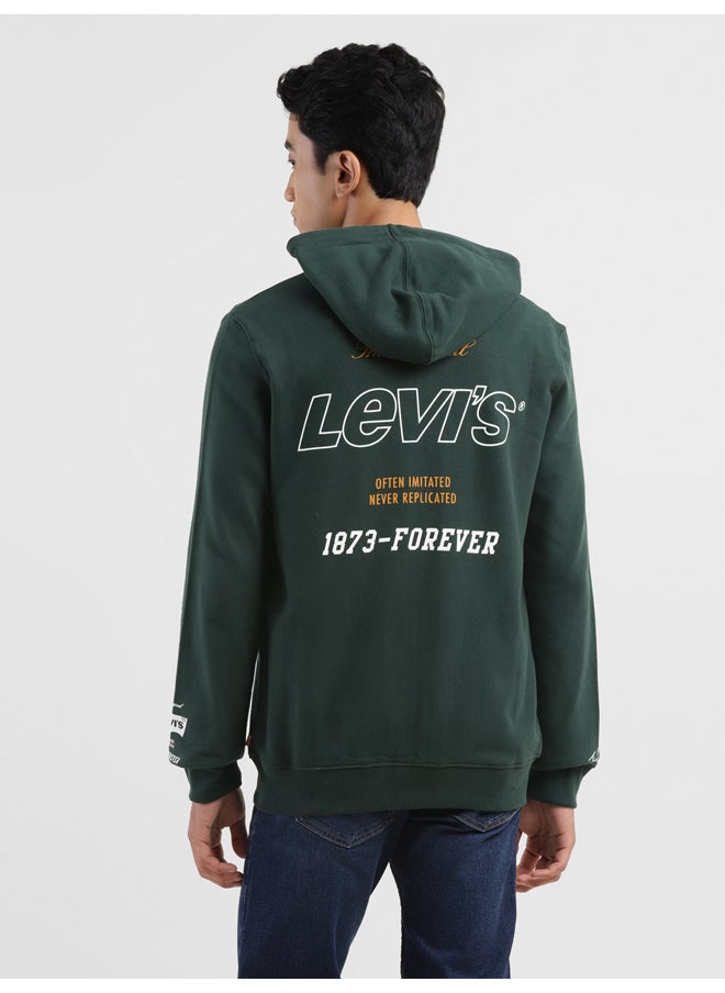 Levi's - Men's Brand Logo Dark Green Hooded Sweatshirt - Image 1