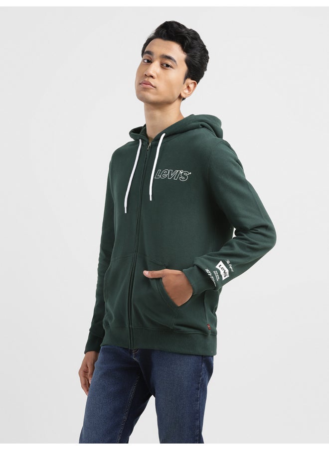 Levi's - Men's Brand Logo Dark Green Hooded Sweatshirt - Image 1