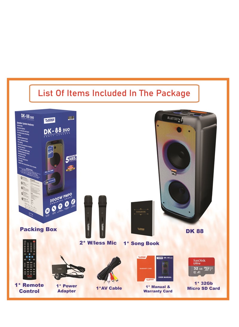 Platinum Karaoke Platinum Karaoke DK-88 Duo party Jukebox Speaker Inbuild Karaoke  - Image 5